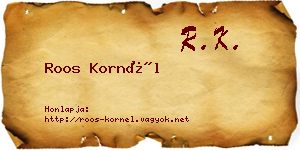 Roos Kornél névjegykártya